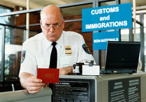 immigration and customs officer at departure