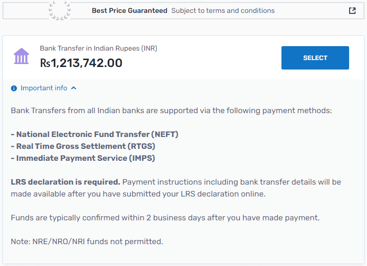 20000 CAD Transfer - Flywire Rate 10 Nov 2021