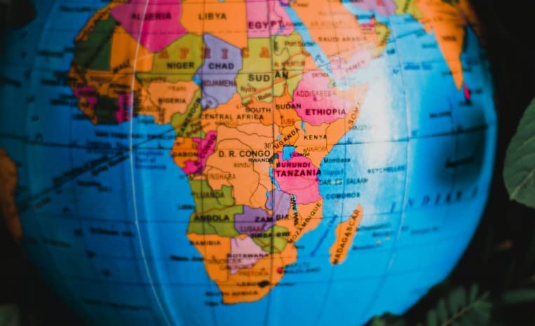 10 Best Visa-Free Countries For Indians in 2024, Image of Globe focusing on a country, Tanzania it seems.