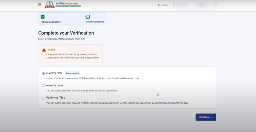 Verification page
