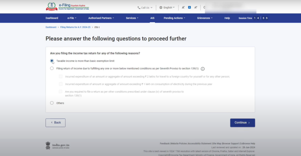 Check boxes for selecting proper answers for system generated questions