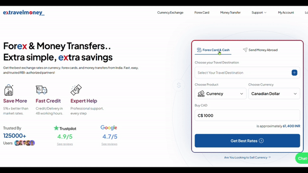 1. Select Currency & Amount