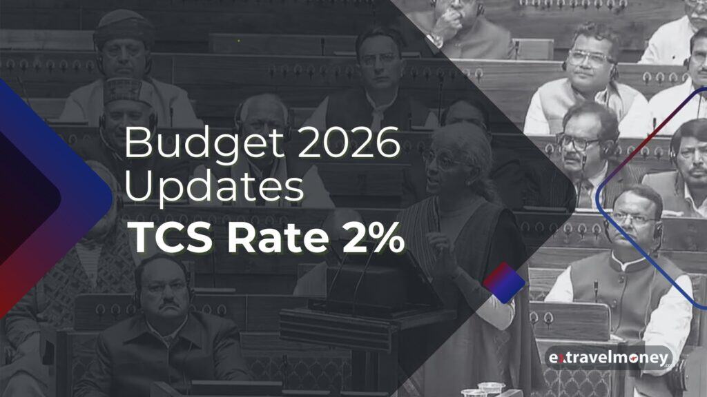 Blog cover image with the background image of budget presentation in the parliament and the title 'Budget 2026 Updates: TCS Rate 2%'.