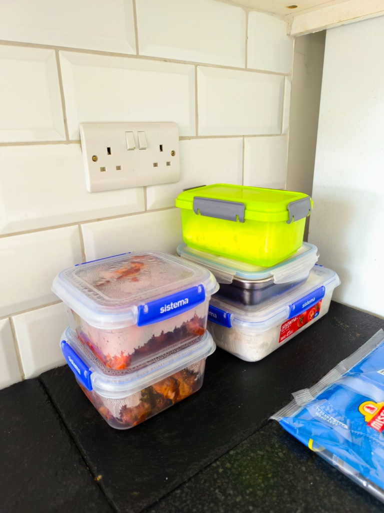 Weekly meal prep done by student in the UK