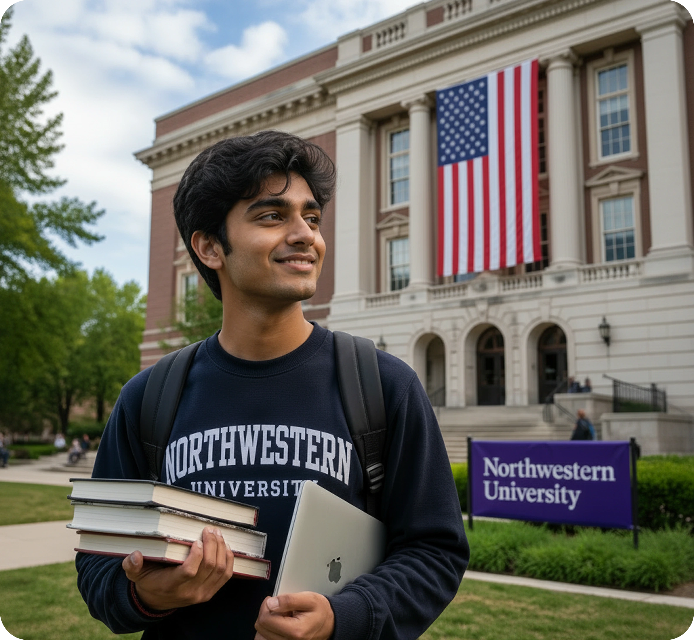 Student studying in the US
